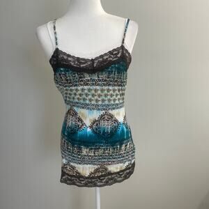 Vintage Almosfamous Y2k Lace Trim Cami Tank  Size M Fairy- Grunge
